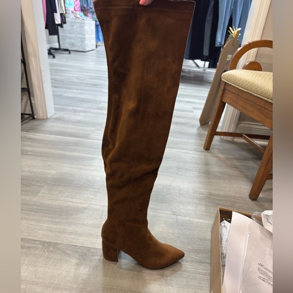 NWT Steve Madden Knee High Cognac Boots Womens Size 7.5 - Picture 1 of 5